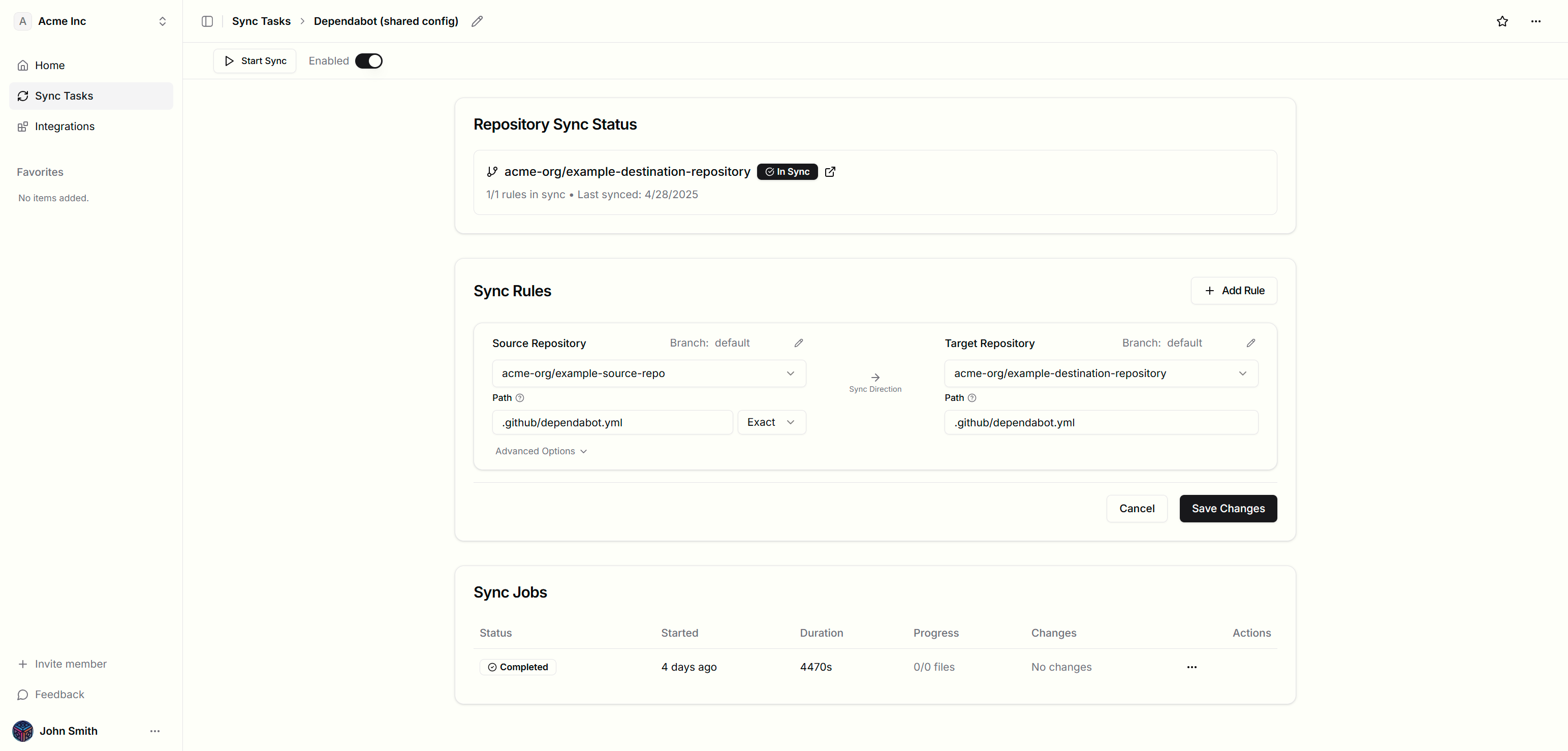 Sync Files Across Multiple Repositories